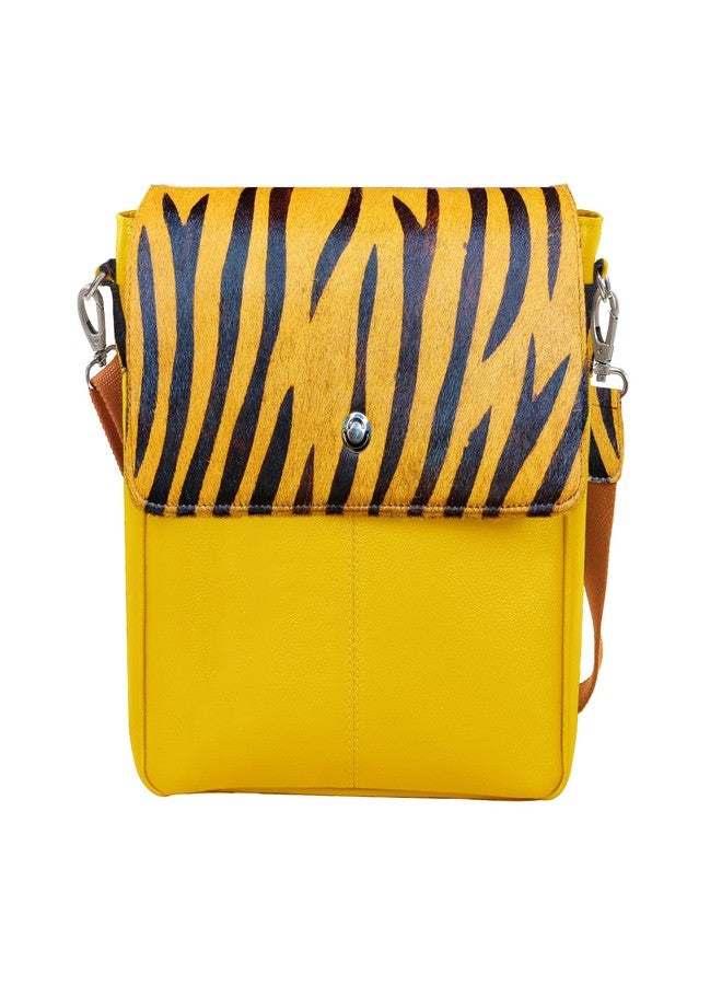 أوماكس حقيبة كروسبودي نسائية من الجلد الطبيعي بنقشة جلد النمر من أوماكس - FL57 - Image 1